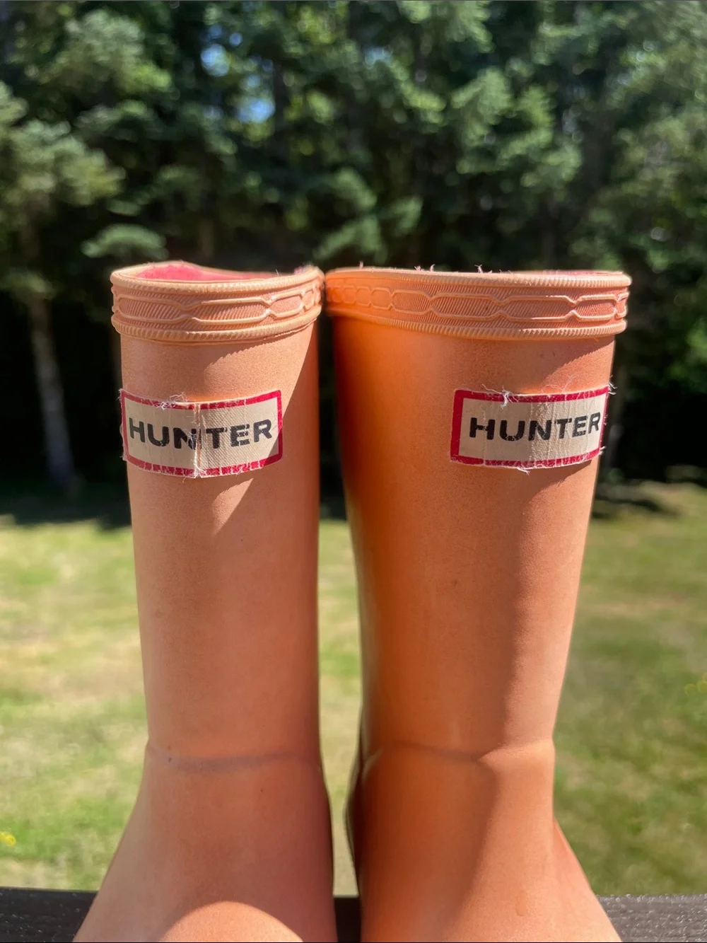 Hunter Kids Peach Rain Boots - Size 8/9